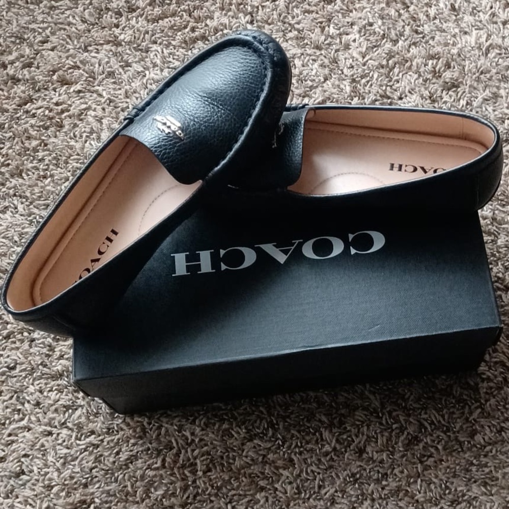 COACH MERLEY WOMENS DRIVER FLATS SHOES SIZE 7 COLOR BLACK - Picture 1 of 14